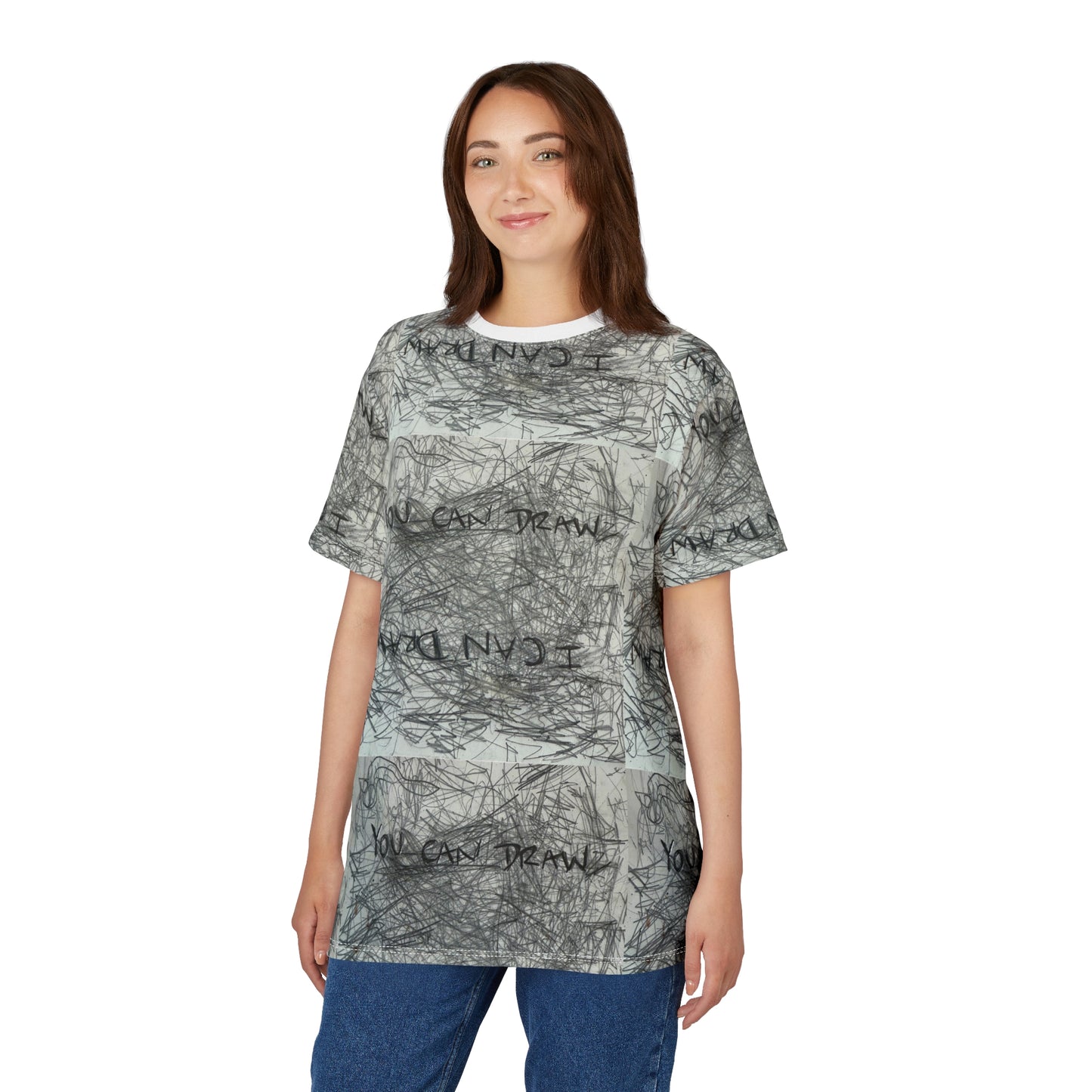 Graphic Tee - You Can Draw I can Draw Unisex Cut & Sew Tee, anyone can draw