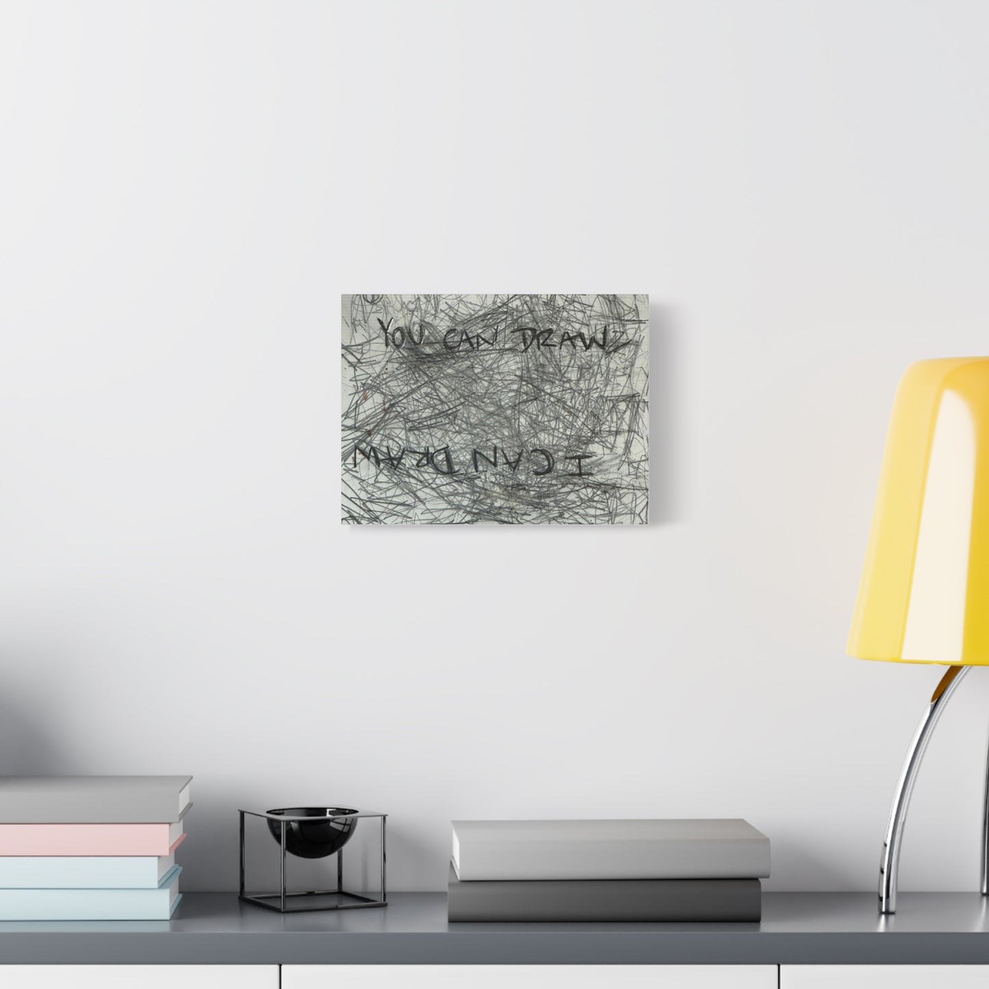 Inspirational Wall Art Canvas, You Can Draw Message, Home Decor, Unique Gift, Artist Quote, Creative Inspiration